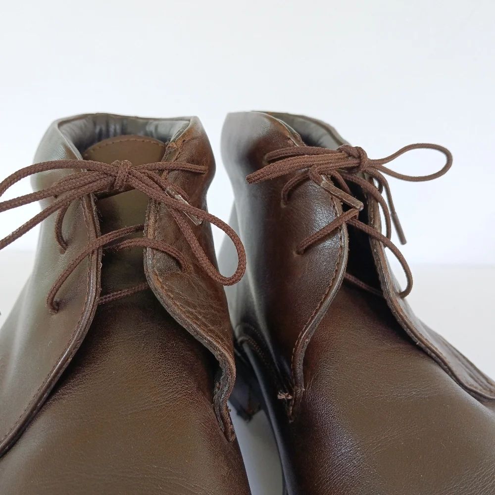 GORDON RUSH Dark Brown Leather Chukka w/ Rubber Sole  EU 45/US12